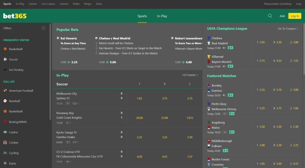 bet365 spletna stran šport